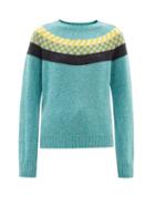 La Fetiche - Mildred Fair-isle Wool Sweater - Womens - Blue Multi
