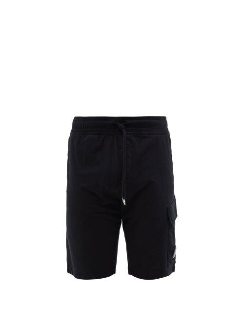 C.p. Company - Goggle-lens Cotton-jersey Shorts - Mens - Black