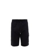 C.p. Company - Goggle-lens Cotton-jersey Shorts - Mens - Black