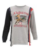 Matchesfashion.com Needles - Rebuilt 7 Cuts Cotton Long Sleeved T Shirt - Mens - Grey Multi