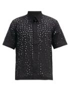 Matchesfashion.com Ami - Broderie-anglaise Cotton Shirt - Mens - Black