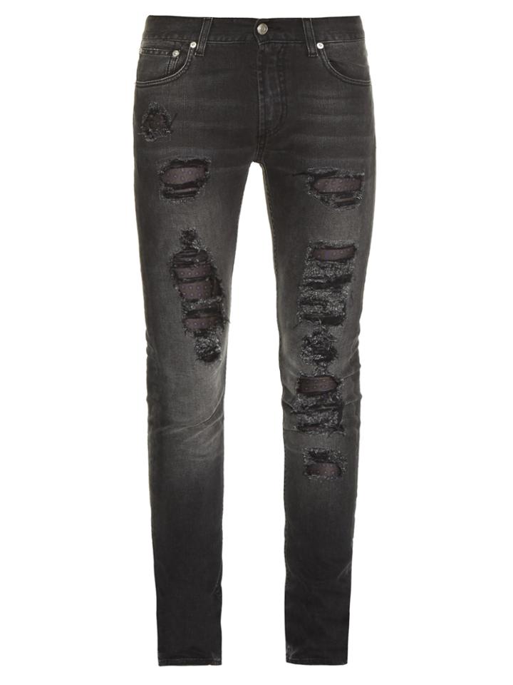Alexander Mcqueen Destroyed Skinny Jeans