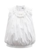 Matchesfashion.com Noir Kei Ninomiya - Pearl-embellished Cotton Top - Womens - White