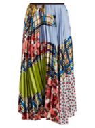 Marni Contrasting-print Pleated Skirt