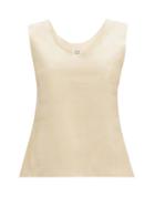Matchesfashion.com Totme - Bergara Scoop-neck Leather Top - Womens - Ivory