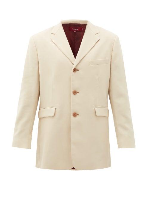 Matchesfashion.com Sies Marjan - Cyrus Single-breasted Cotton-crepe Blazer - Mens - Beige