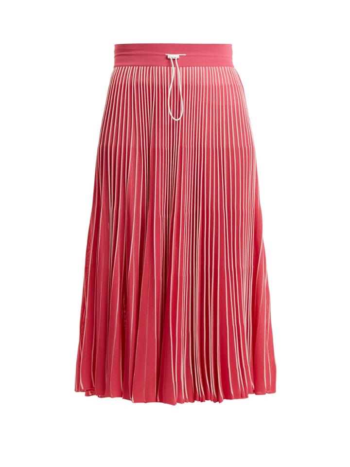 Valentino High-rise Pleated Jersey Midi Skirt