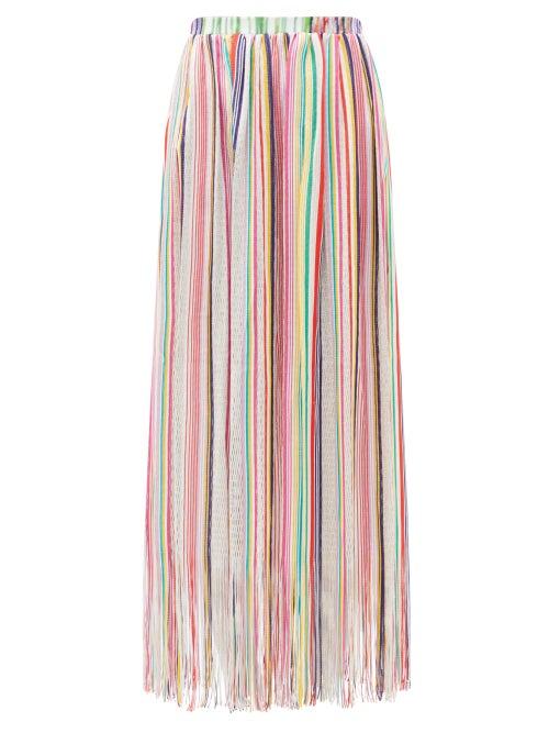 Matchesfashion.com Missoni Mare - Fringed Striped Maxi Skirt - Womens - Multi