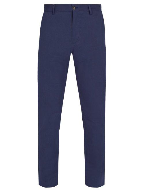 Matchesfashion.com Etro - Cotton Blend Trousers - Mens - Blue