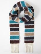 Acne Studios - Vesuvio Striped Alpaca-blend Scarf - Womens - Blue Multi