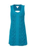 Matchesfashion.com Bottega Veneta - Cutout-back Aran-knitted Mini Dress - Womens - Blue
