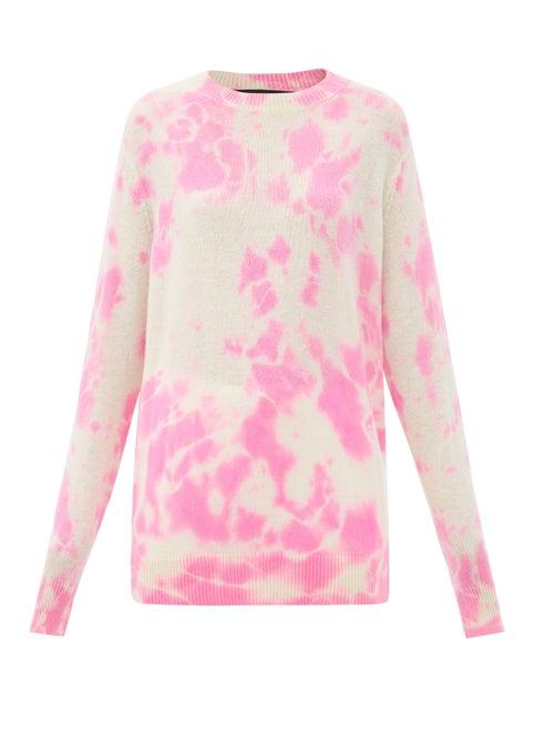 Matchesfashion.com The Elder Statesman - Hot Tranquility Tie-dye Cashmere Sweater - Womens - Pink Multi