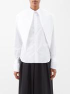 Noir Kei Ninomiya - Exaggerated Chelsea-collar Cotton-poplin Shirt - Womens - White