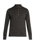 Ermenegildo Zegna Long-sleeved Wool And Silk-blend Polo Shirt