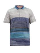 Matchesfashion.com Missoni - Striped Cotton Piqu Polo Shirt - Mens - Blue Multi
