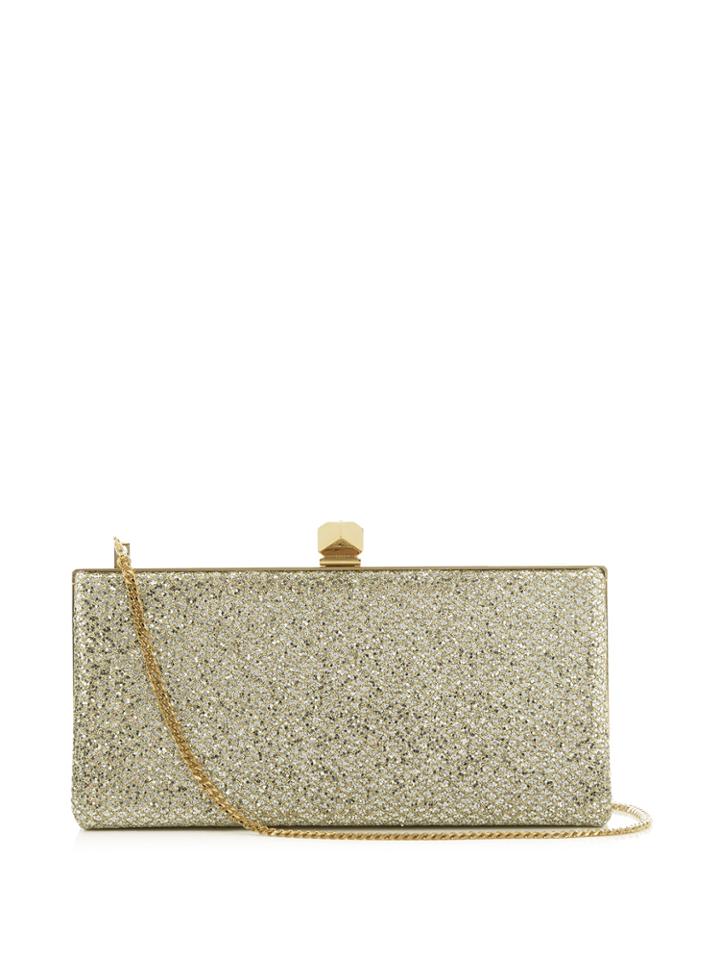 Jimmy Choo Celeste Small Lurex And Glitter Clutch