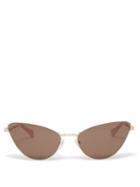 Gucci - Cat-eye Metal Sunglasses - Womens - Gold Brown