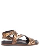 Matchesfashion.com Emme Parsons - Bodhi Python-print Leather Crossover Sandals - Womens - Brown Multi