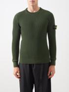 Stone Island - Crew-neck Wool Sweater - Mens - Olive