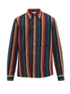 Matchesfashion.com Lemaire - Exaggerated Collar Striped Twill Shirt - Mens - Multi
