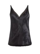 Gabriela Hearst - Maria Plunge-neck Velvet-pann Camisole - Womens - Black