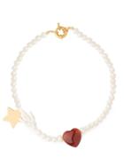 Matchesfashion.com Timeless Pearly - Heart Charm Pearl Necklace - Womens - Pearl