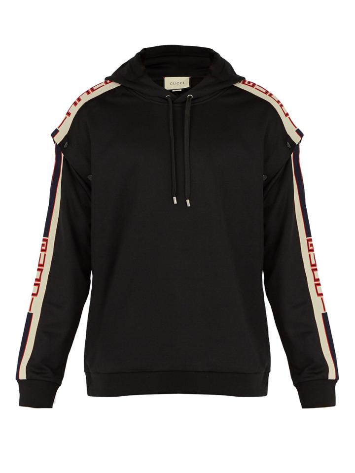 Gucci Detachable-sleeve Hooded Logo-jacquard Sweatshirt
