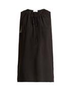 Matchesfashion.com Raey - Gathered Silk Sleeveless Smock Top - Womens - Black