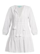 Matchesfashion.com Melissa Odabash - Reid V Neck Embroidered Cotton Dress - Womens - White