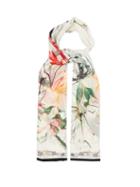 Matchesfashion.com Alexander Mcqueen - Floral-print Cotton-blend Voile Scarf - Womens - Ivory