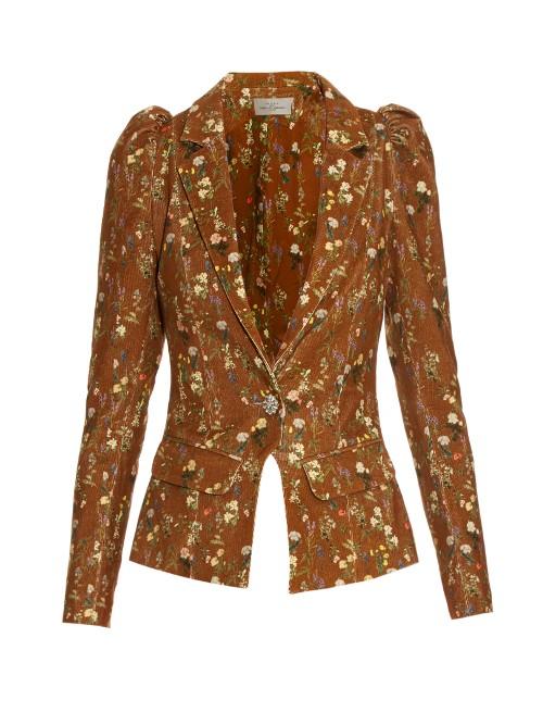 Preen By Thornton Bregazzi Lulu Floral-print Corduroy Jacket