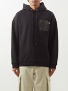 Loewe - Anagram-patch Cotton-jersey Hooded Sweatshirt - Mens - Black