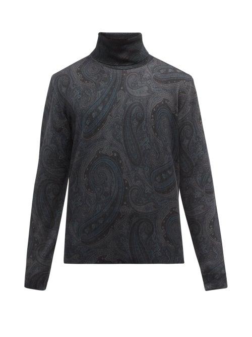 Mens Rtw Etro - Paisley Wool Roll-neck Sweater - Mens - Multi