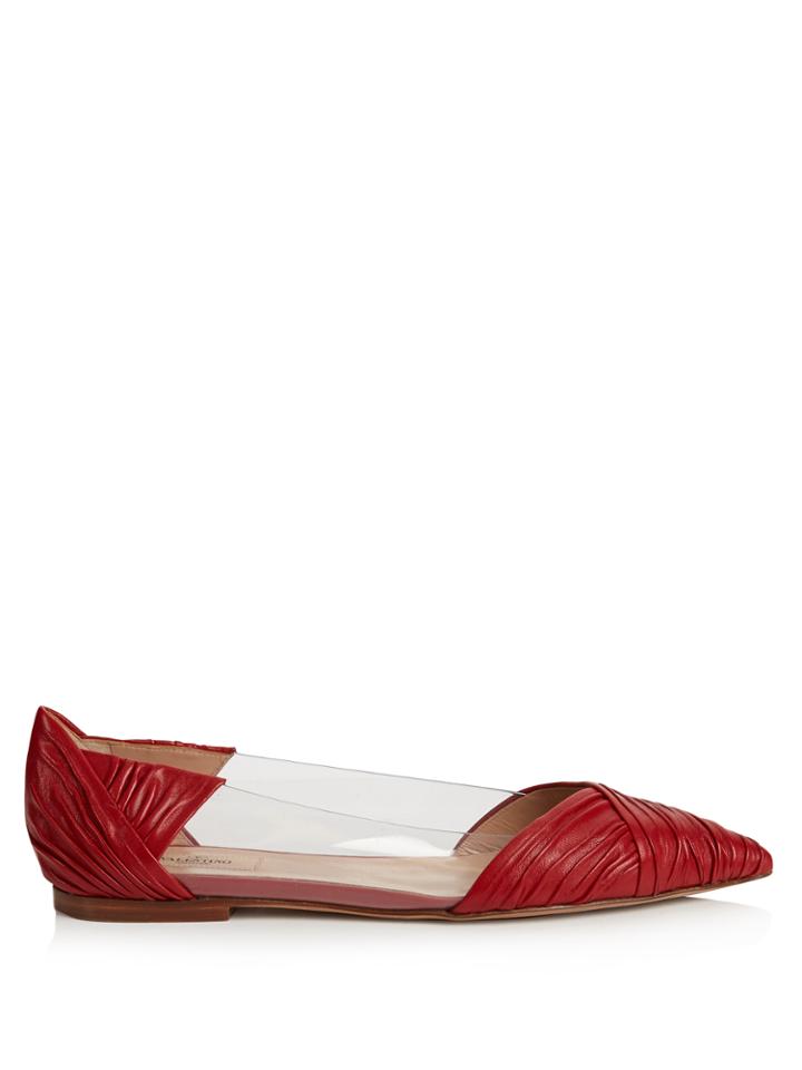 Valentino B-drape Leather Flats