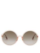 Matchesfashion.com Dior Eyewear - Diorsostellaire3 Oversized Round Acetate Glasses - Womens - Pink