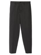 Lemaire - Pleated Wool Tapered-leg Trousers - Mens - Dark Grey