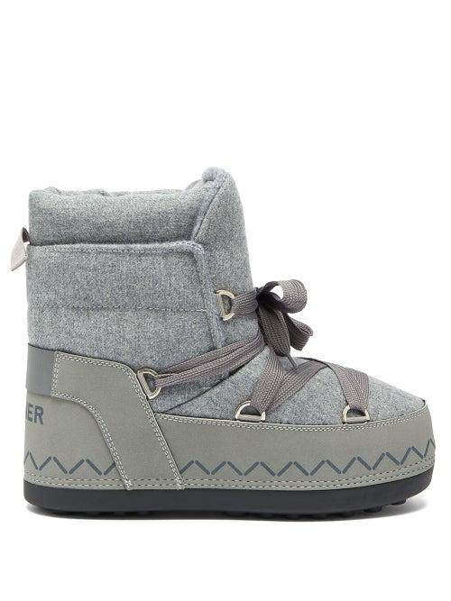 Matchesfashion.com Bogner - Trois Valles 8a Lace Up Felt Snow Boots - Womens - Grey