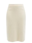 Ladies Rtw Bottega Veneta - Contrast-stitched Wool Skirt - Womens - Cream