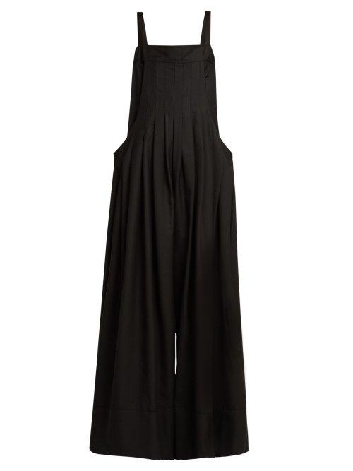Matchesfashion.com Aje - Barton Pleated Wool Blend Jumpsuit - Womens - Black