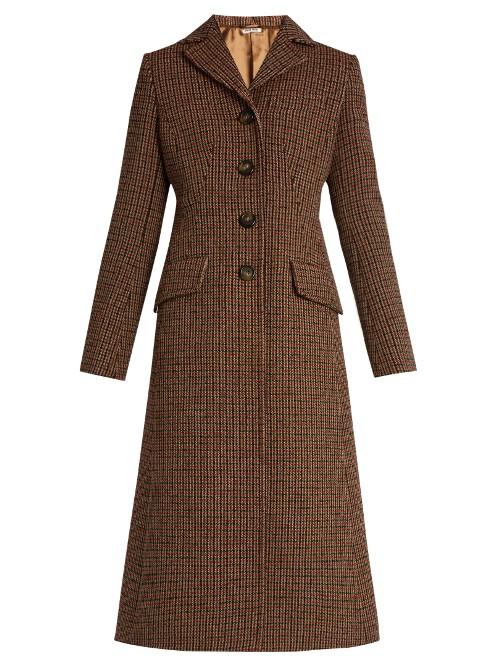 Miu Miu Single-breasted Tweed Coat