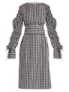 Teija Smocked-sleeve Cotton-gingham Dress