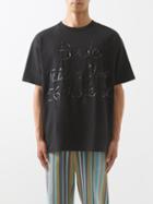 Bode - Sequin-embroidered Cotton-jersey T-shirt - Mens - Black