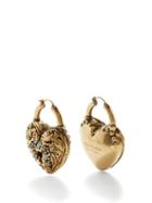 Acne Studios - Adore Engraved Padlock Heart Earrings - Womens - Gold