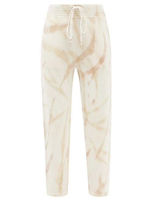 Les Tien - Tie-dye Brushed-back Cotton Track Pants - Womens - Ivory