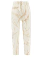 Les Tien - Tie-dye Brushed-back Cotton Track Pants - Womens - Ivory