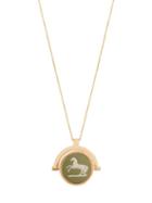 Matchesfashion.com Ferian - Wedgewood Gold Horse Necklace - Womens - Green