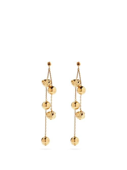 Matchesfashion.com Chlo - Drop-charm Brass Earrings - Womens - Gold