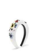 Matchesfashion.com Ganni - Floral Beaded Padded Headband - Womens - White Multi