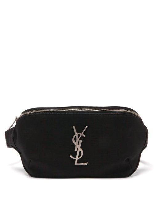 Matchesfashion.com Saint Laurent - Ysl-plaque Canvas Belt Bag - Mens - Black