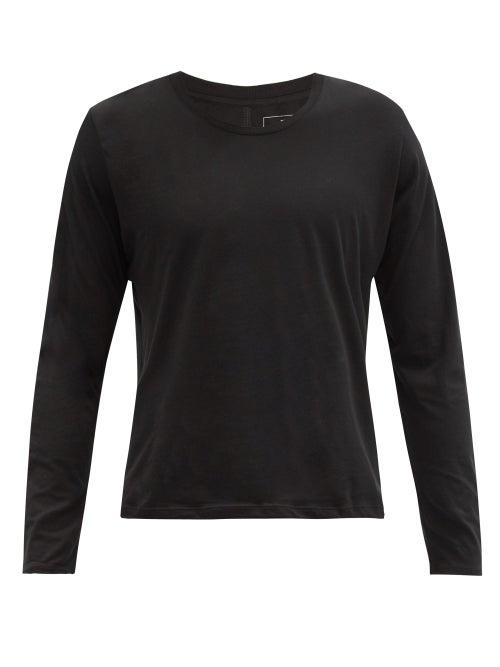 Matchesfashion.com Lahgo - Organic Pima-cotton Long-sleeved T-shirt - Mens - Black